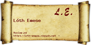 Lóth Emese névjegykártya